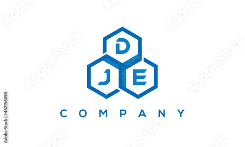 DJE three letters creative polygon hexagon logo photo