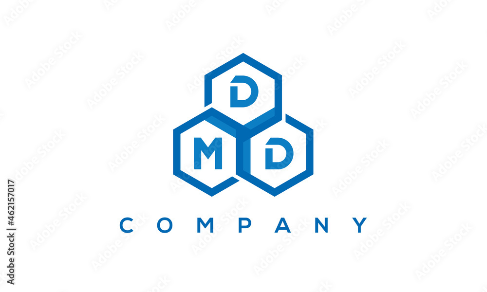 DMD three letters creative polygon hexagon logo