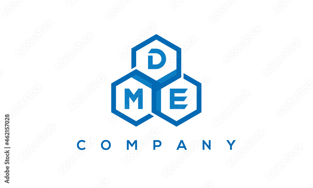 DME three letters creative polygon hexagon logo DME three letters creative polygon hexagon logo