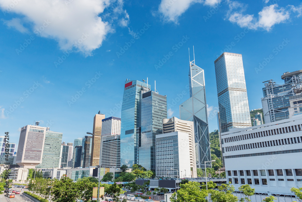 Skyline of downtown district of Hong Kong city Skyline of downtown district of Hong Kong city