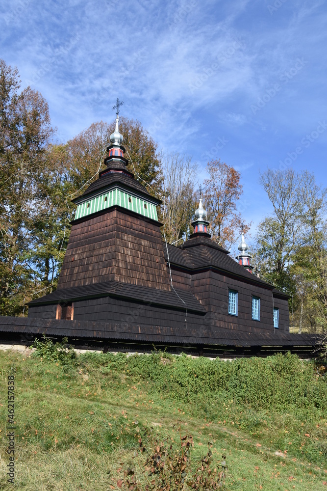 Cerkiew w Bartnem, zabudowa Łemkowska, muzeum, zabytek, Cerkiew w Bartnem, zabudowa Łemkowska, muzeum, zabytek,