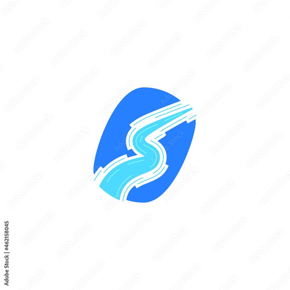 Road river. Vector icon template Road river. Vector icon template