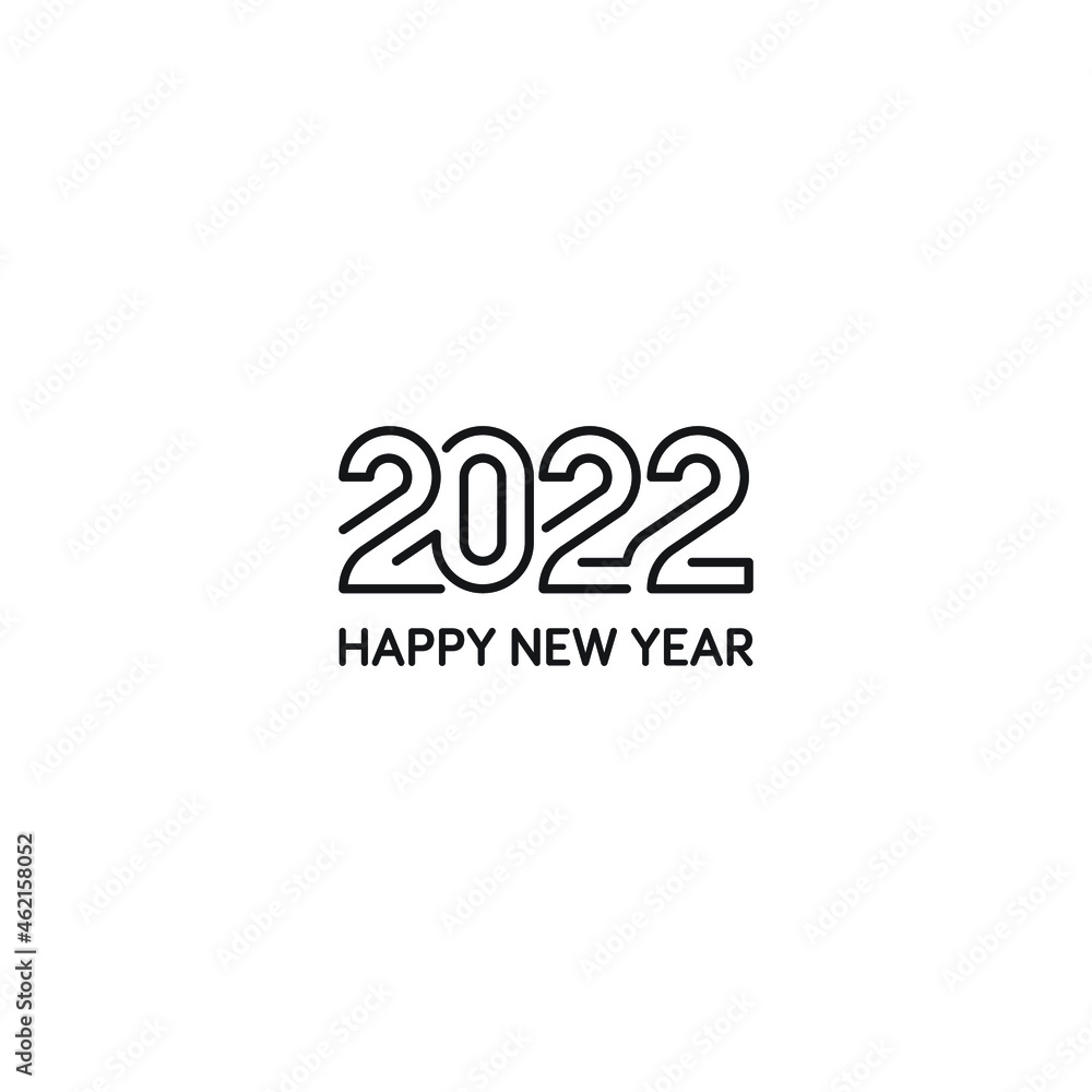 Happy new year 2022. Vector logo icon template