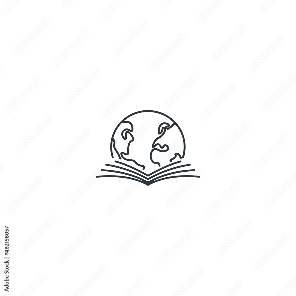 Education, world book, global learn. Vector icon logo template Education, world book, global learn. Vector icon logo template