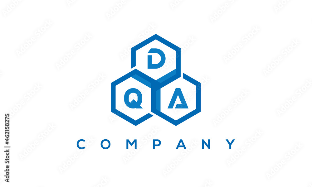 DQA three letters creative polygon hexagon logo DQA three letters creative polygon hexagon logo