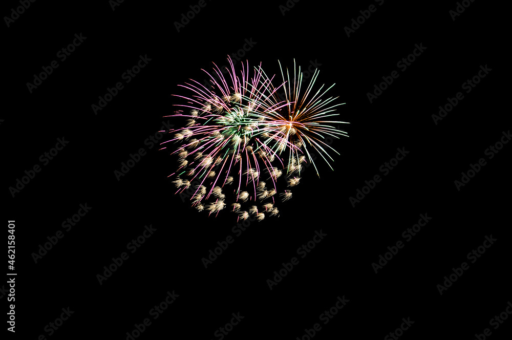 triple festive fireworks on a black background. Bright and colorful illustration for design. Screen overlay
triple festive fireworks on a black background. Bright and colorful illustration for design. Screen overlay