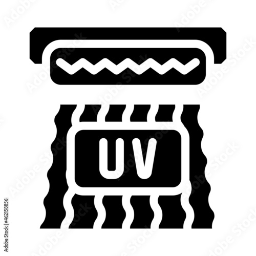 ultraviolet waves glyph icon vector. ultraviolet waves sign. isolated contour symbol black illustration
