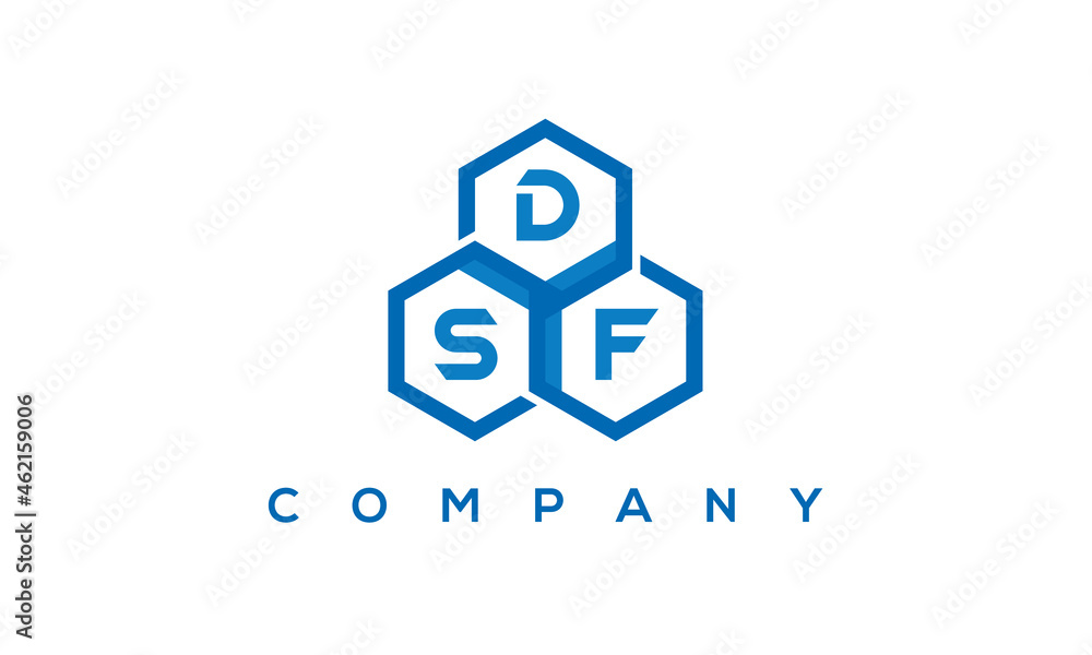 FSF three letters creative polygon hexagon logo