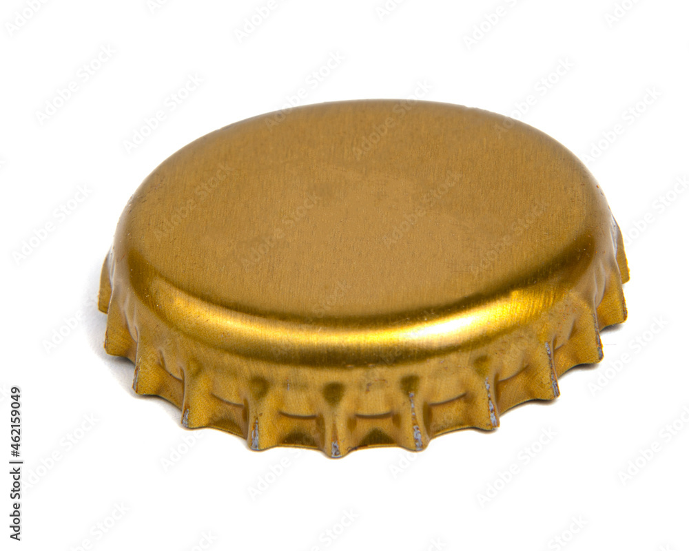 Metal beer cap cork isolated on the white background - obrazy, fototapety, plakaty 