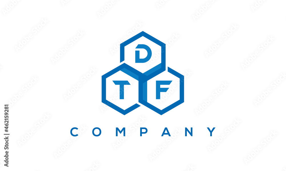 ETF three letters creative polygon hexagon logo	