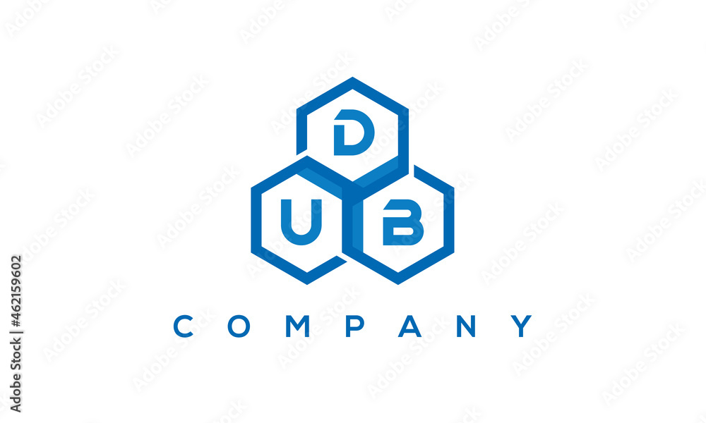 DUB three letters creative polygon hexagon logo