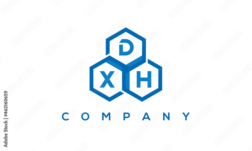 DXH three letters creative polygon hexagon logo DXH three letters creative polygon hexagon logo