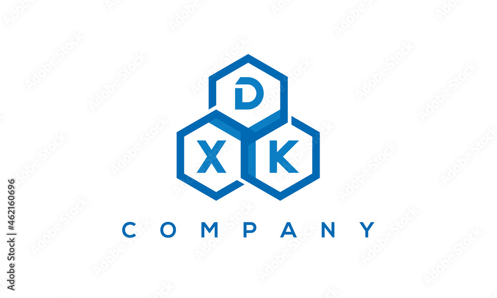 DXK three letters creative polygon hexagon logo DXK three letters creative polygon hexagon logo