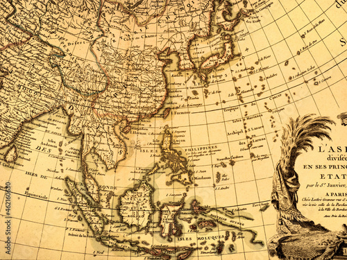 アンティークの世界地図　東南アジア