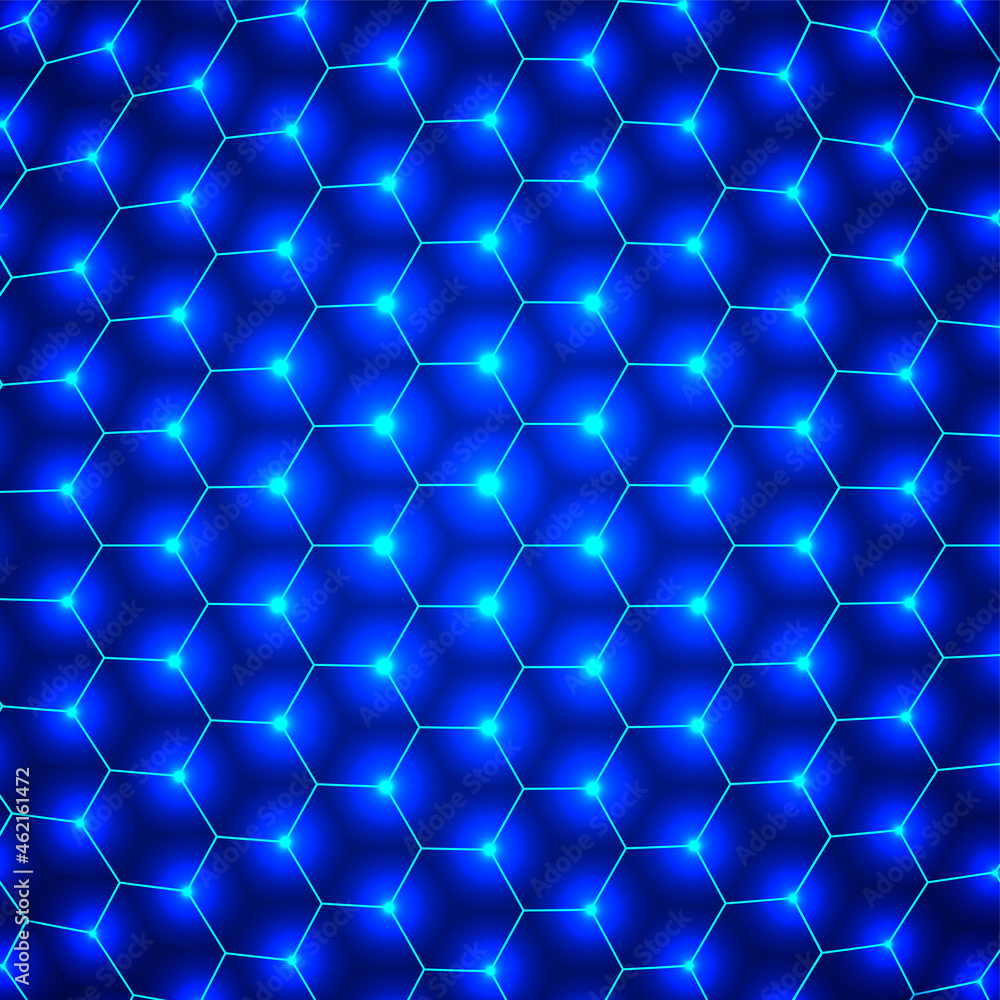 Fototapeta premium Abstract blue hexagon pattern background fo design