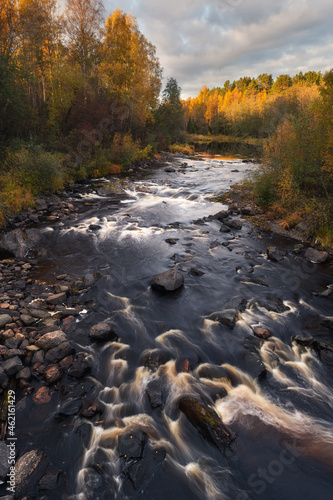 Autumn moments in Karelia. Salmi  Pitkyarantsky district  Republic Karelia  Russia