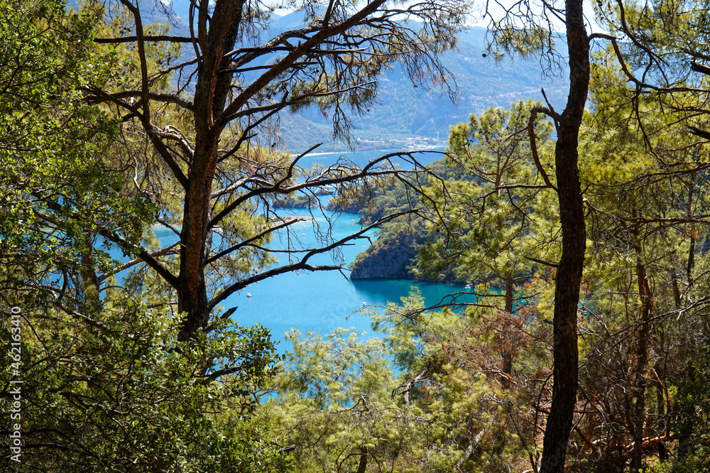 Landscapes of the Taurus Mountains in southern Turkey. Lycian Way. Somewhere between the villages of Kayakoy and Olyudeniz. Landscapes of the Taurus Mountains in southern Turkey. Lycian Way. Somewhere between the villages of Kayakoy and Olyudeniz.