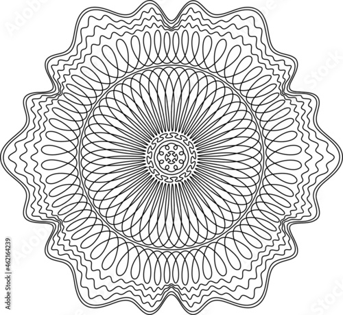 Guilloche pattern for securities protection, background vector