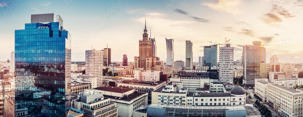 Obraz Warsaw, Poland panorama fototapeta, plakat