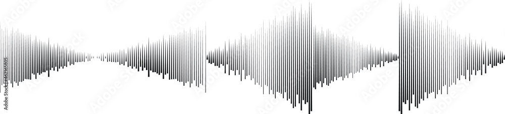 Speed Lines in equalizer Form . Sound wave .Vector Illustration .Technology Logo . Design element . Abstract Geometric shape . Speed Lines in equalizer Form . Sound wave .Vector Illustration .Technology Logo . Design element . Abstract Geometric shape .