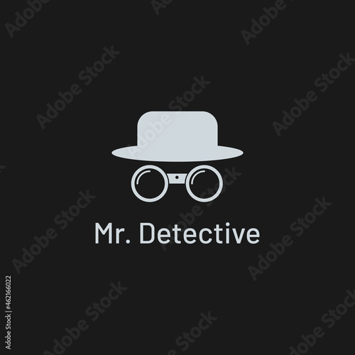 Detective logo design. Combination of hat with glasses. For agent, mafia, hacker, anonymous, incognito mode, camouflage avatar logo design inspiration