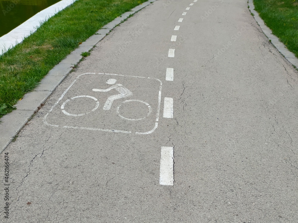 Obraz premium bicycle lane sign
