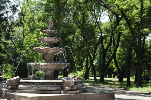 Beautiful view of fountain in park on sunny day