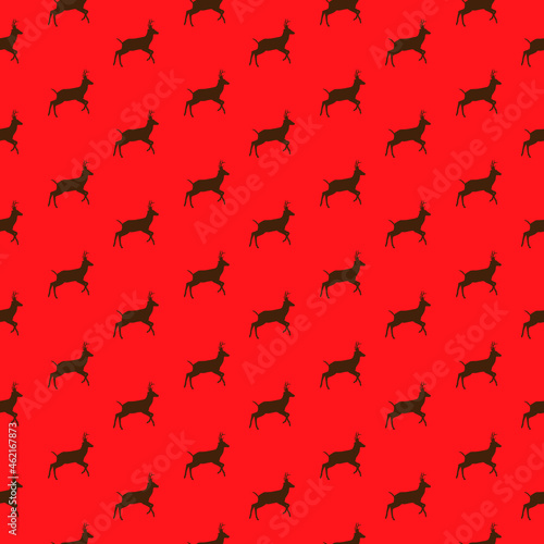 Winter seamless pattern with reindeer and snowflakes.Design template for wallpaper,fabric,wrapping,textile