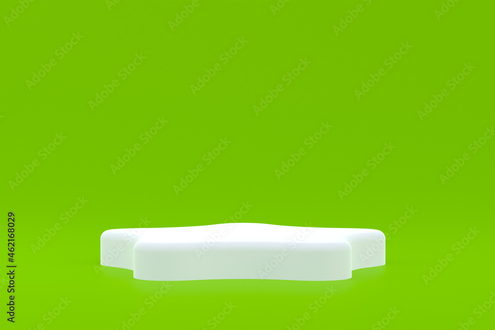 Product stand, Podium minimal on green background for cosmetic product presentation. Product stand, Podium minimal on green background for cosmetic product presentation.