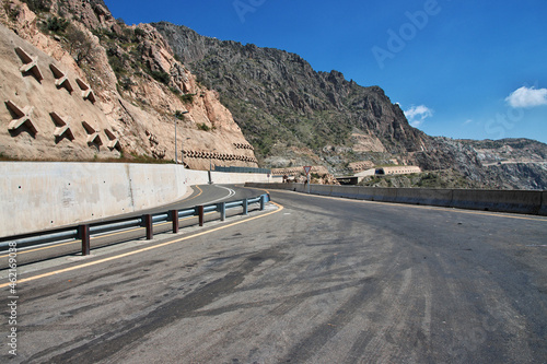 The road of Hejaz Mountains close Taif city in Makkah Province, Saudi Arabia photo