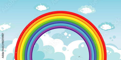 Rainbow in the sky background template