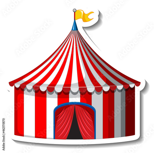 Sticker template with Circus Tent isolated