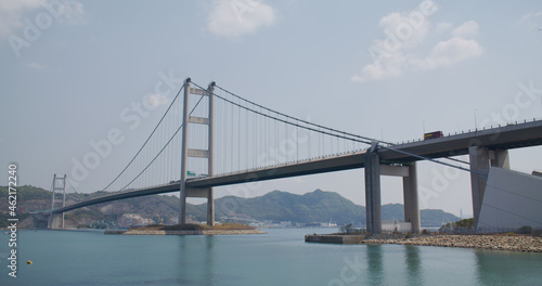 Tsing Ma Suspension bridge in Hong Kong city #462172240