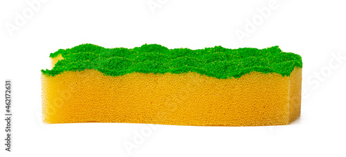 Sponge for dish cleaning isolated on white background photo