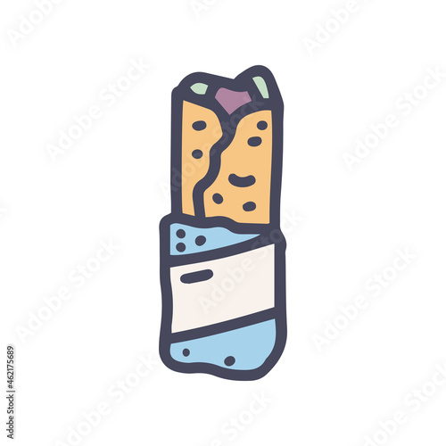 shawarma color vector doodle simple icon design