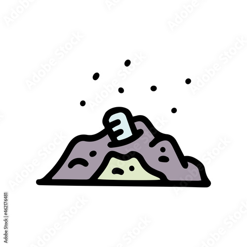 garbage dump color vector doodle simple icon