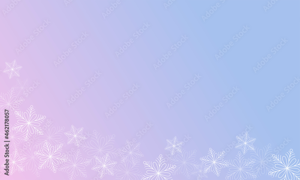 Abstract winter background. Blue and pink gradient background with snowflakes Abstract winter background. Blue and pink gradient background with snowflakes