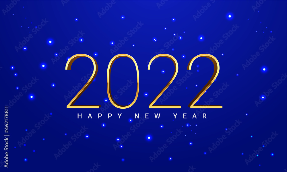 Happy new 2022 year Elegant gold text with light Happy new 2022 year Elegant gold text with light