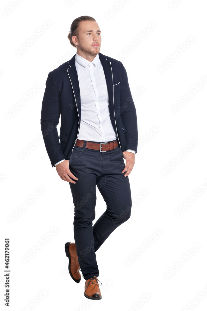 Portrait of handsome young man on white background Portrait of handsome young man on white background
