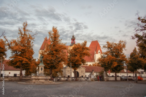 beautiful autumn view in the park of the city of ingolstadt 