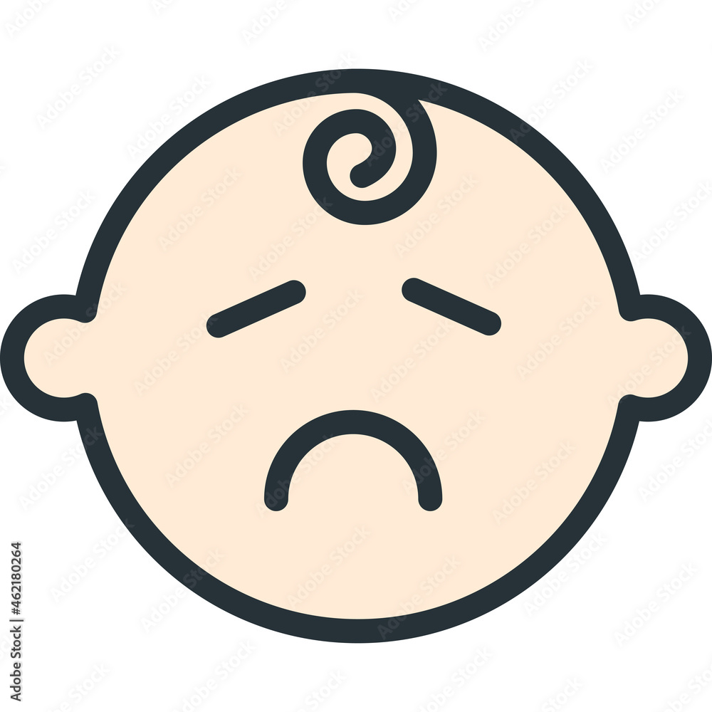 baby sad boy icon vector. nursery concept. baby sad boy icon vector. nursery concept.