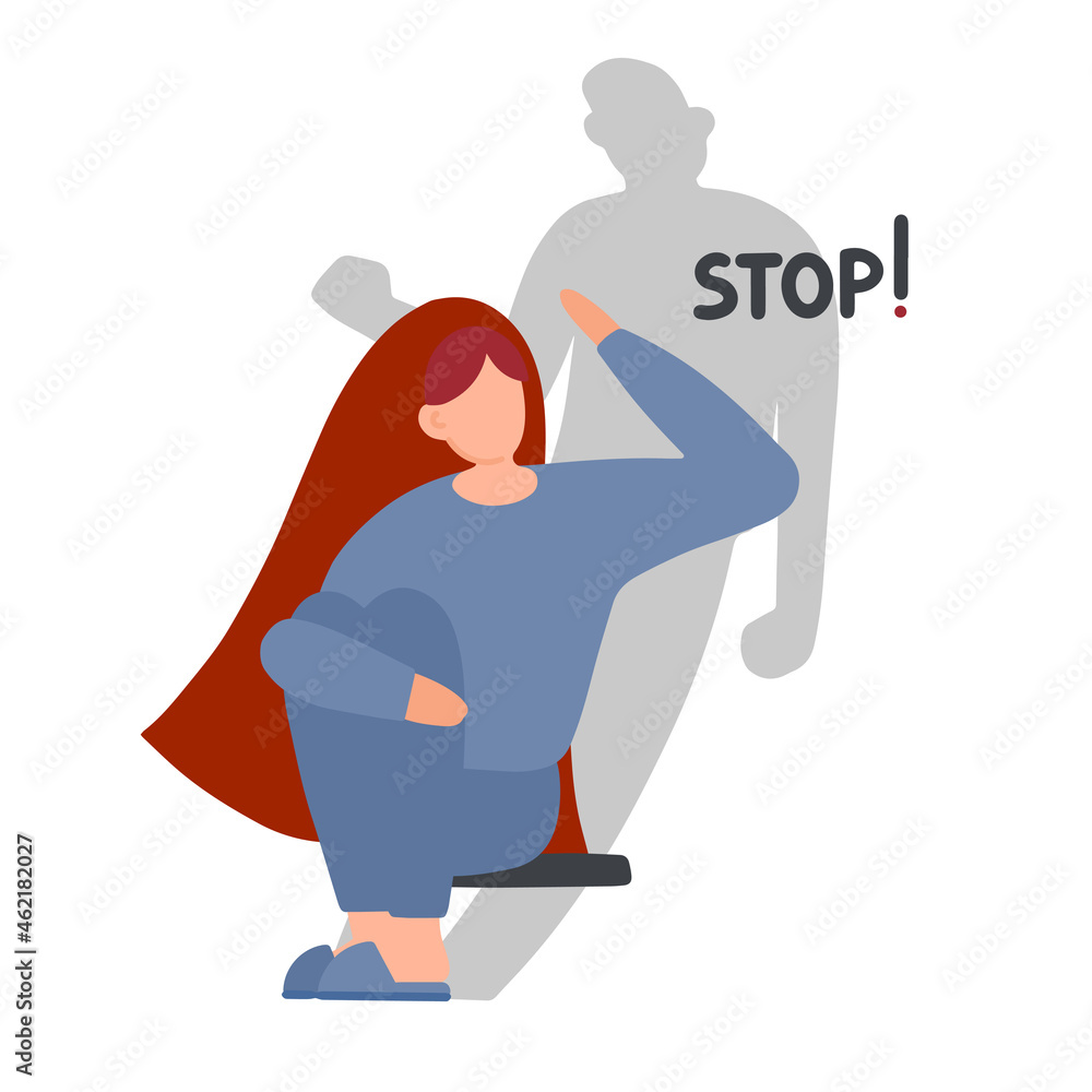 A young girl defends herself from her husband A young girl defends herself from her husband