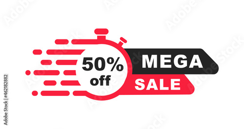 Sale tag. Discount percent badge. 50 percent off. Percent sale label. Discount offer price for promotion and advertising. Vector