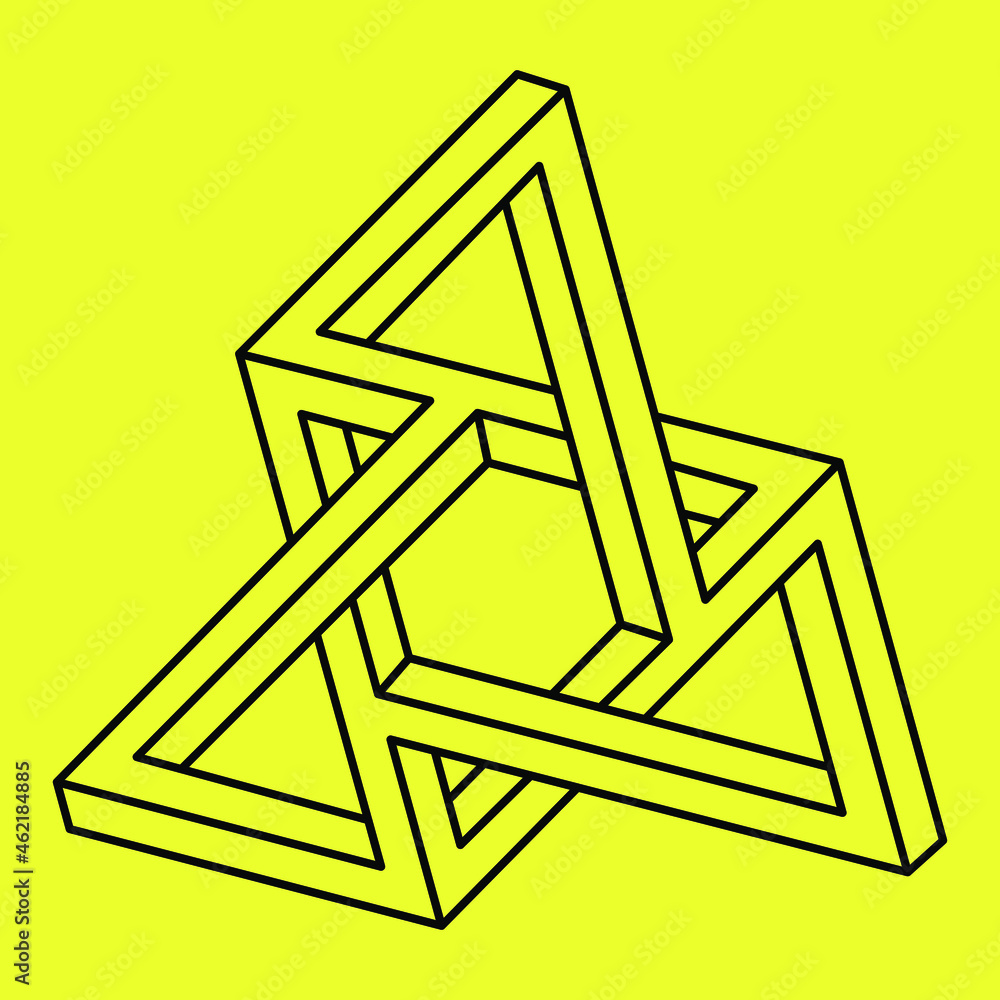 Impossible optical illusion shape. Optical art object. Impossible figures. Sacred geometry shapes. Line art. Impossible optical illusion shape. Optical art object. Impossible figures. Sacred geometry shapes. Line art.