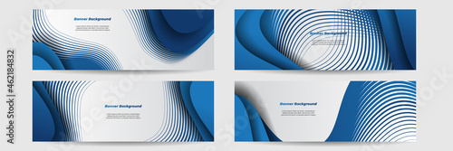 Conference vector template. Abstract dotted blue background for IT conference invitation, business meeting. Banner for social media announcement