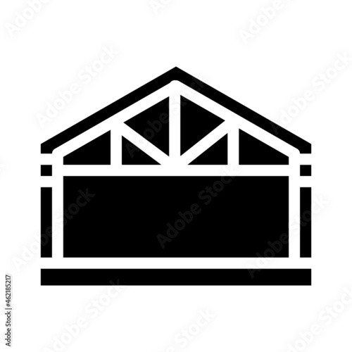 garage metal frame glyph icon vector. garage metal frame sign. isolated contour symbol black illustration