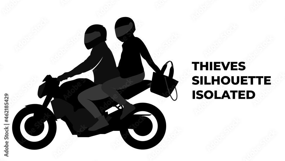 Pickpocket on motorcycle vector illustration. Pickpocket on motorcycle vector illustration.