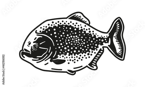 piranha logo on white background