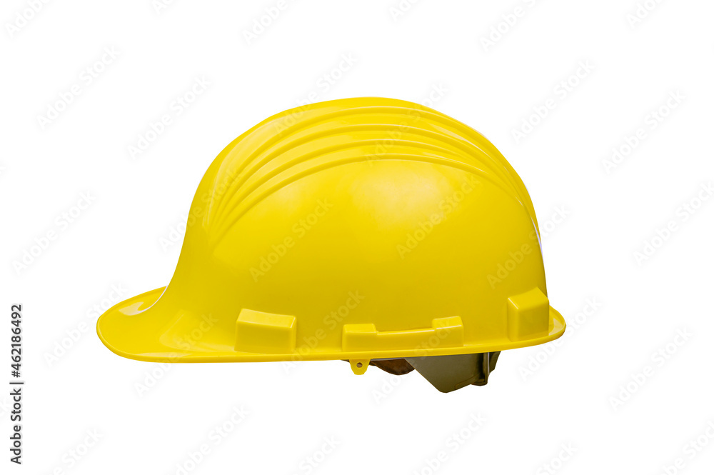 Yellow helmet on white background isolate Yellow helmet on white background isolate