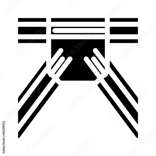 metal structure construction part glyph icon vector. metal structure construction part sign. isolated contour symbol black illustration